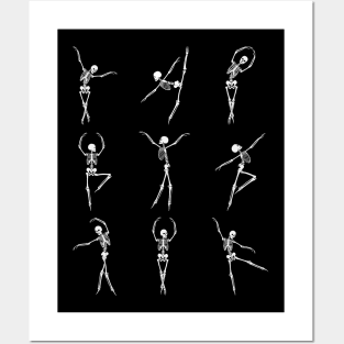 Skeleton Balerina, skelly dance, skeleton dance, happy skeleton, halloween skeleton, halloween, halloween skeleton dance, skelly halloween, spooky skull Posters and Art